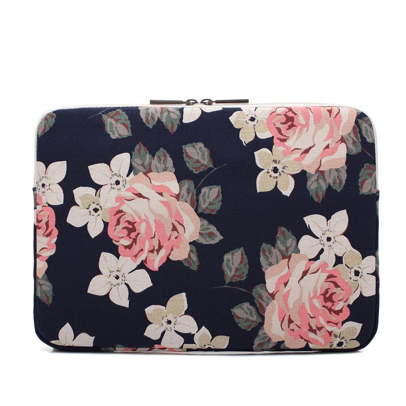 Canvaslife White Rose Patten Laptop Sleeve 14 inch 14.0 inch Laptop case Bag - Image 2
